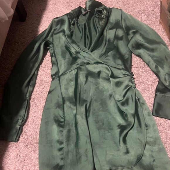 ZARA Heavy Satin Effect Dress NWOT size xs - Picture 10 of 16